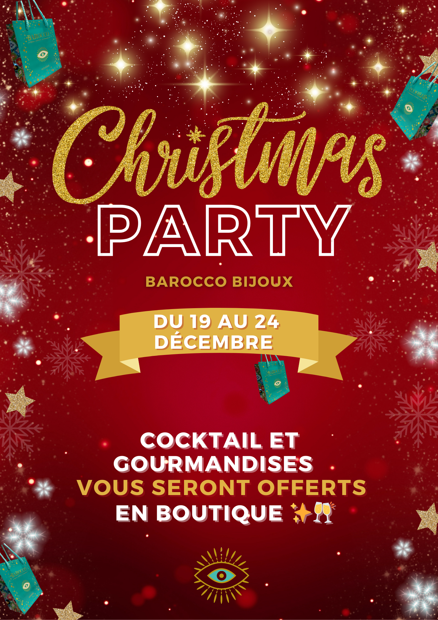 affiche noel barocco